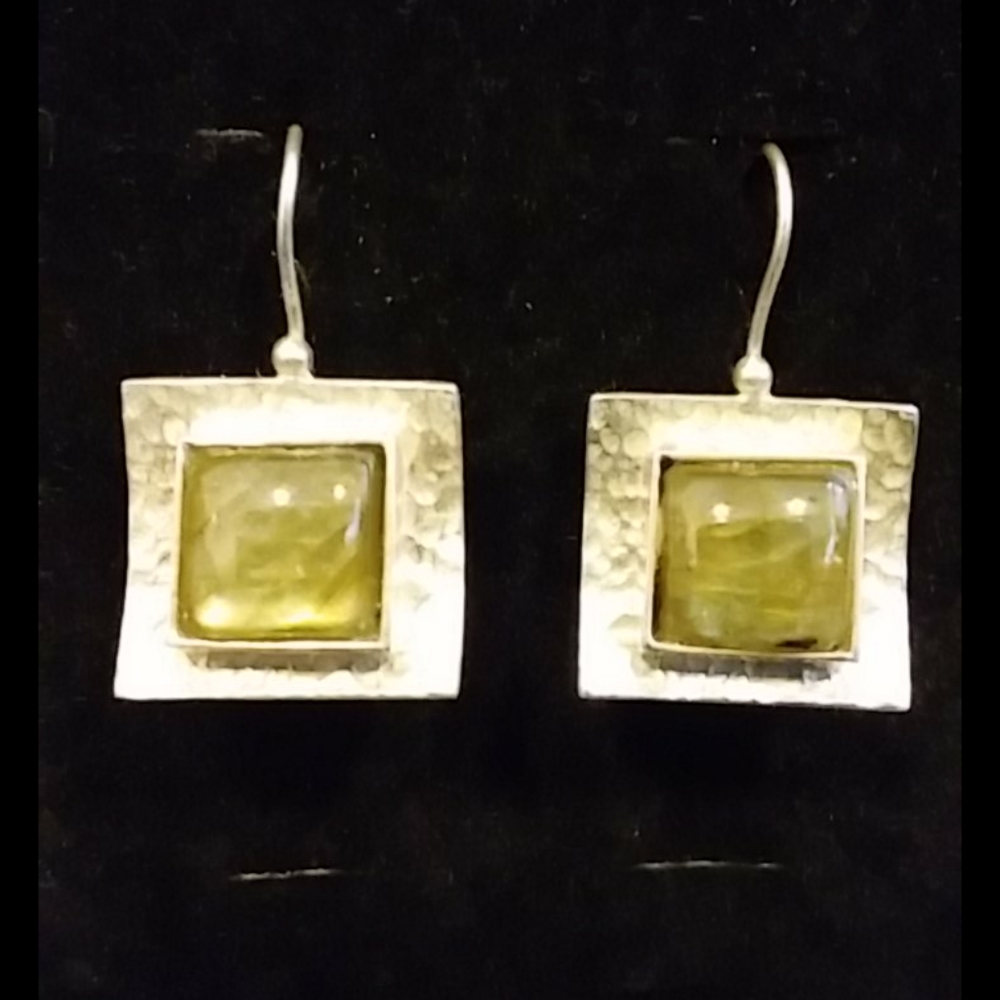 925 Sterling Silver Adventurine  Earrings